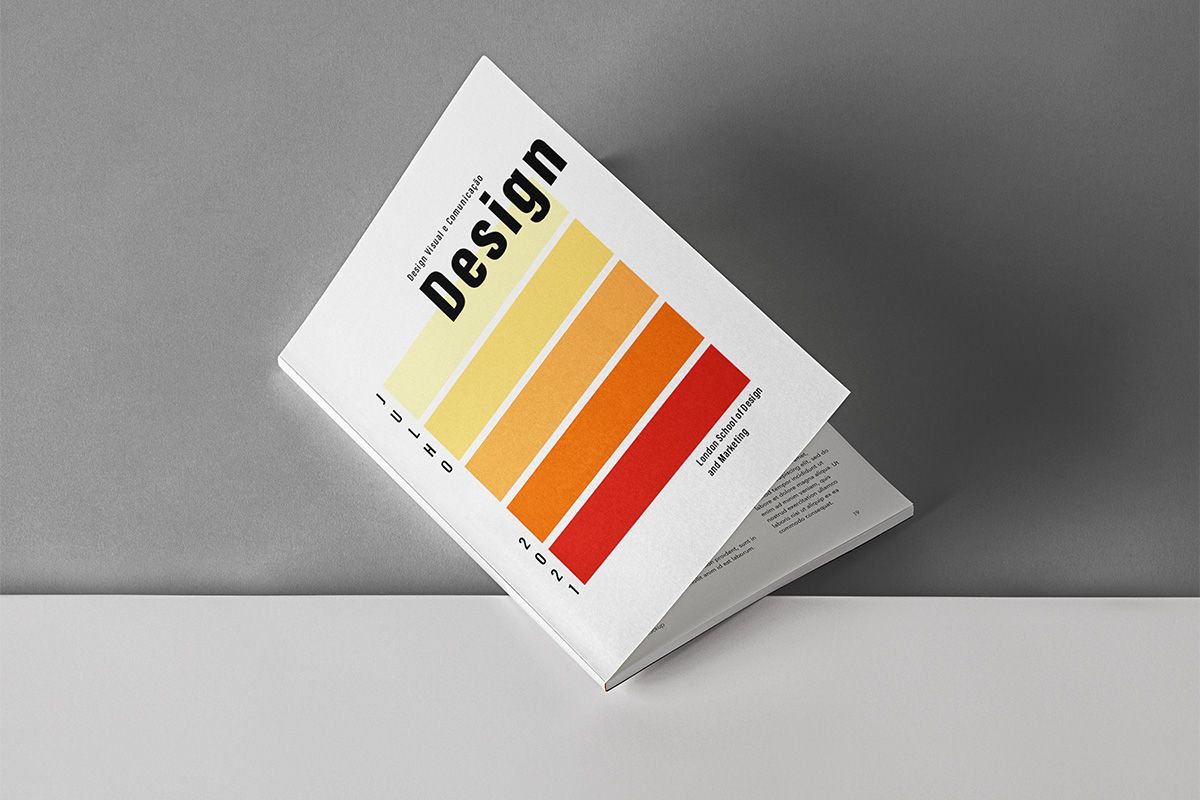 criação da capa de uma revista sobre design